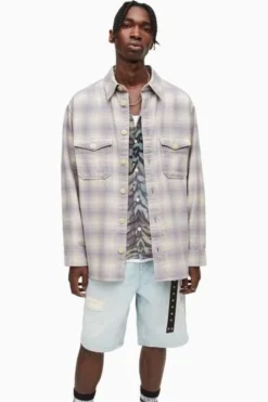 All Saints AllSaints Purple Shasta Long Sleeve Shirt -ALLSAINTS Sales unnamed file 2207