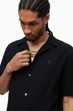 All Saints AllSaints Black Mattole Short-Sleeved Shirt -ALLSAINTS Sales unnamed file 2211 scaled