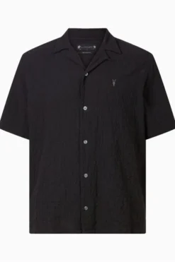 All Saints AllSaints Black Mattole Short-Sleeved Shirt -ALLSAINTS Sales unnamed file 2213