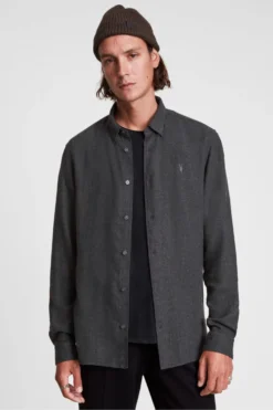 All Saints Black Hemlock Ls Shirt