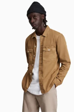 All Saints AllSaints Mocha Brown Spotter LS Shirt