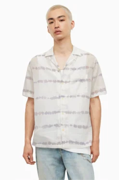 All Saints AllSaints White Swell Short-Sleeved Shirt
