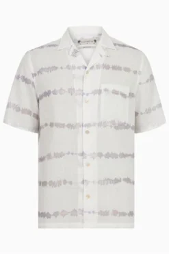 All Saints AllSaints White Swell Short-Sleeved Shirt -ALLSAINTS Sales unnamed file 2254