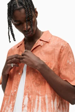 All Saints AllSaints Orange Hera Short Sleeve Shirt -ALLSAINTS Sales unnamed file 2272 scaled