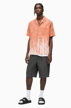All Saints AllSaints Orange Hera Short Sleeve Shirt -ALLSAINTS Sales unnamed file 2274 scaled