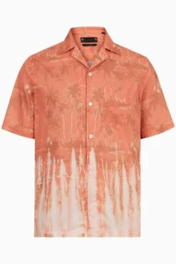 All Saints AllSaints Orange Hera Short Sleeve Shirt -ALLSAINTS Sales unnamed file 2276