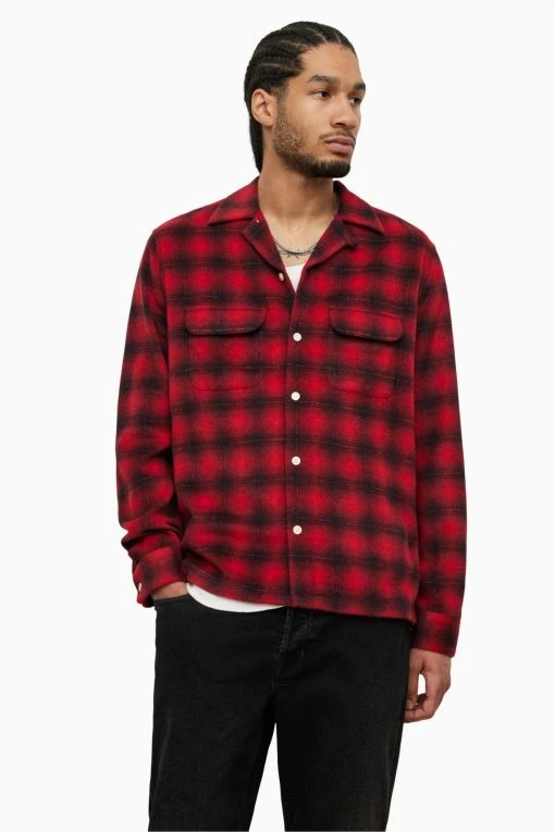 All Saints AllSaints Red Beyond Long-Sleeved Shirt -ALLSAINTS Sales unnamed file 2283