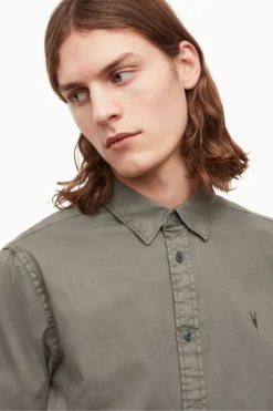 All Saints AllSaints Grey Hawthorne Long Sleeve Shirt -ALLSAINTS Sales unnamed file 2300 scaled