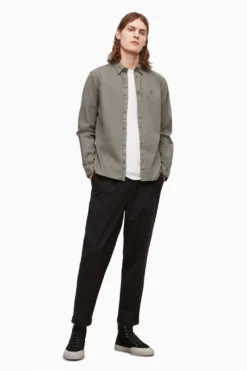 All Saints AllSaints Grey Hawthorne Long Sleeve Shirt -ALLSAINTS Sales unnamed file 2301 scaled
