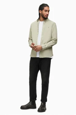 All Saints AllSaints Green Hawthorne Long Sleeve Shirt -ALLSAINTS Sales unnamed file 2320 scaled
