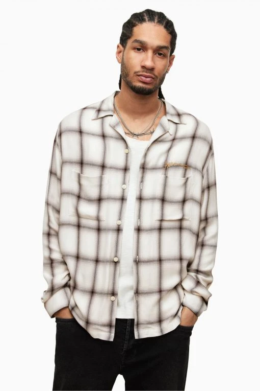 All Saints AllSaints Alamitos White Long-Sleeved Shirt -ALLSAINTS Sales unnamed file 2324