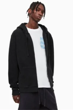 All Saints Jackson Black Zip Hoodie -ALLSAINTS Sales unnamed file 2503