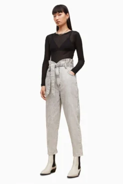 All Saints AllSaints Grey Sammy Paperbag Relaxed Fit Jeans