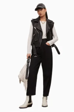 All Saints AllSaints Womens Black Hailey Cropped Jeans