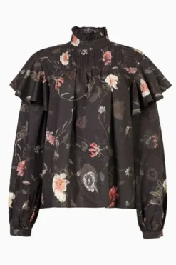 All Saints Black Bluma Kaneshon Top -ALLSAINTS Sales unnamed file 2891