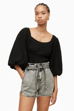 All Saints AllSaints Tia Black Top