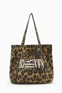 All Saints AllSaints Green Oppose Leopard Tote Bag