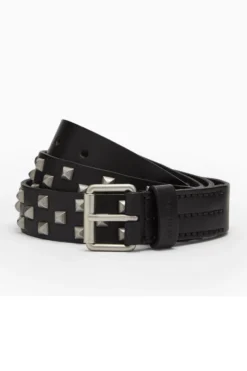 All Saints AllSaints Ashby Black Stud Belt