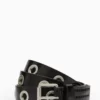 All Saints AllSaints Corben Black Eyelet Belt