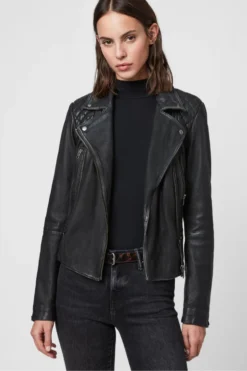 All Saints AllSaints Black Cargo Biker Jacket