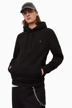 All Saints AllSaints Raven Overhead Logo Hoodie