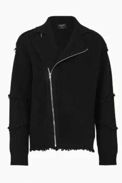 All Saints Black Biker Zip Jacket
