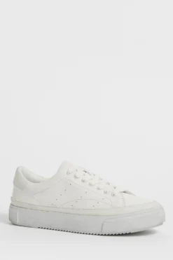 All Saints AllSaints White Trish Low Top Lace-Up Trainers