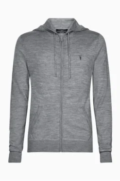 All Saints AllSaints Grey Mode Merino Zip Hoodie -ALLSAINTS Sales unnamed file 3218