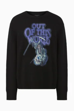 All Saints Black Outsider Crew Jumper