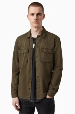 All Saints AllSaints Green Spotter Ls Shirt