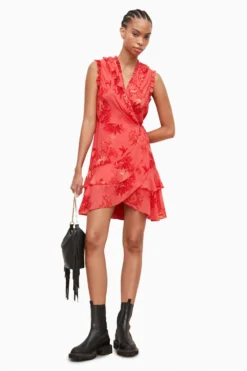 All Saints AllSaints Ari Orange Sleeveless Nila Dress