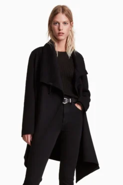 All Saints AllSaints Black Monument Eve Coat