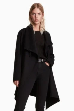All Saints AllSaints Black Monument Eve Coat -ALLSAINTS Sales unnamed file 3435