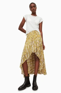 All Saints AllSaints Yellow Slvina Oniyuri Skirt