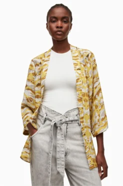 All Saints AllSaints Yellow Carina Oniyuri Kimono