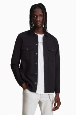 All Saints AllSaints Black Spotter Military Shirt -ALLSAINTS Sales unnamed file 3578 scaled