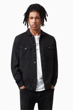All Saints AllSaints Black Spotter Military Shirt -ALLSAINTS Sales unnamed file 3579 scaled