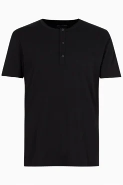 All Saints AllSaints Black Figure Short Sleeve Henley T-Shirt -ALLSAINTS Sales unnamed file 362 scaled