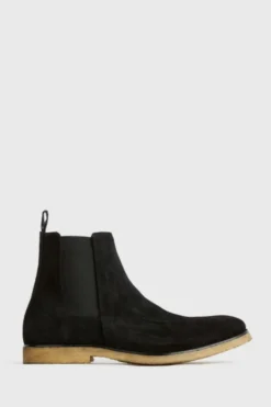 All Saints AllSaints Rhett Black Chelsea Suede Boots