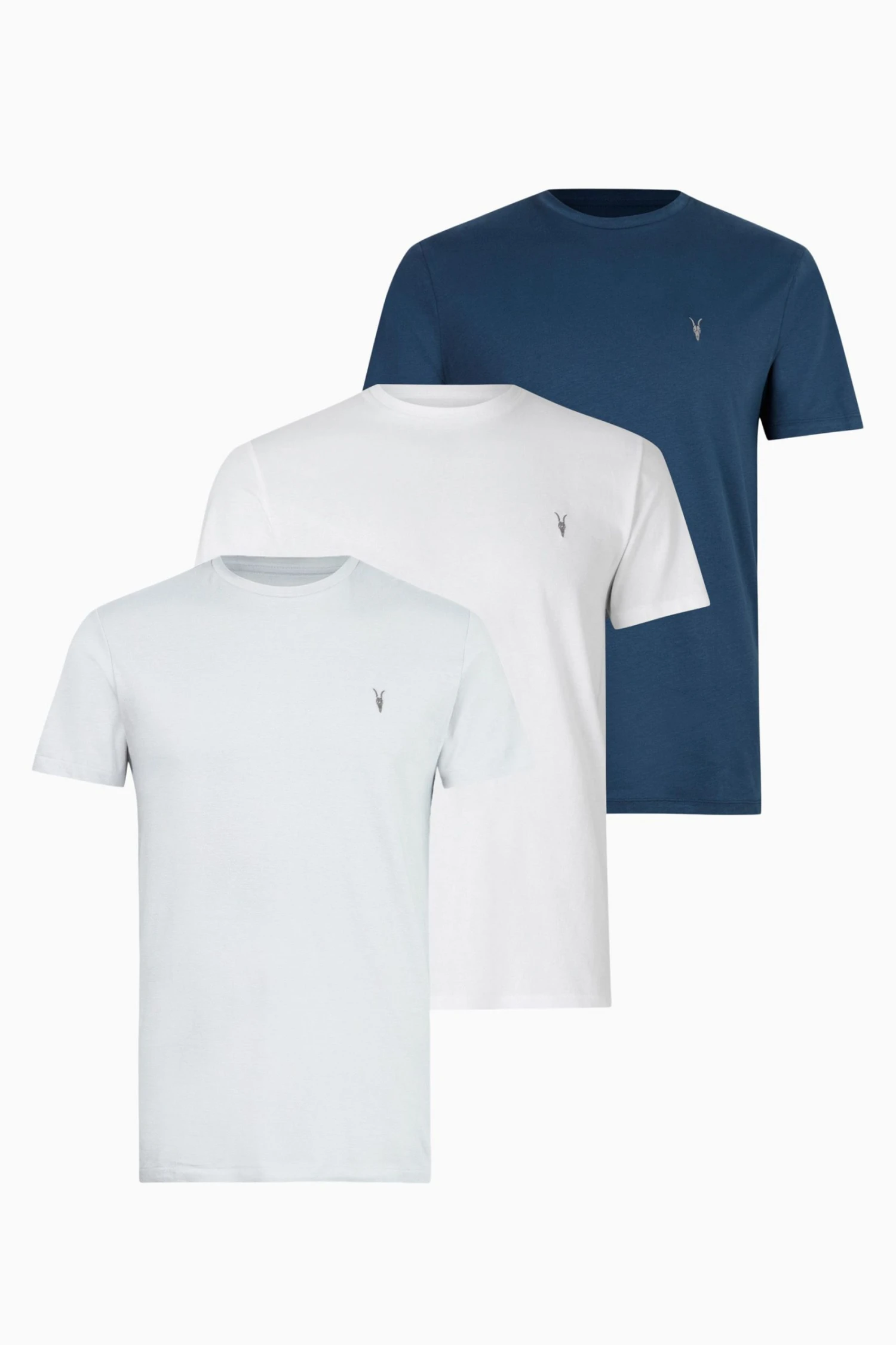 All Saints AllSaints Brace Blue Short Sleeve Crew T-Shirt Three Pack 3 All Saints AllSaints Brace Blue Short Sleeve Crew T-Shirt Three Pack