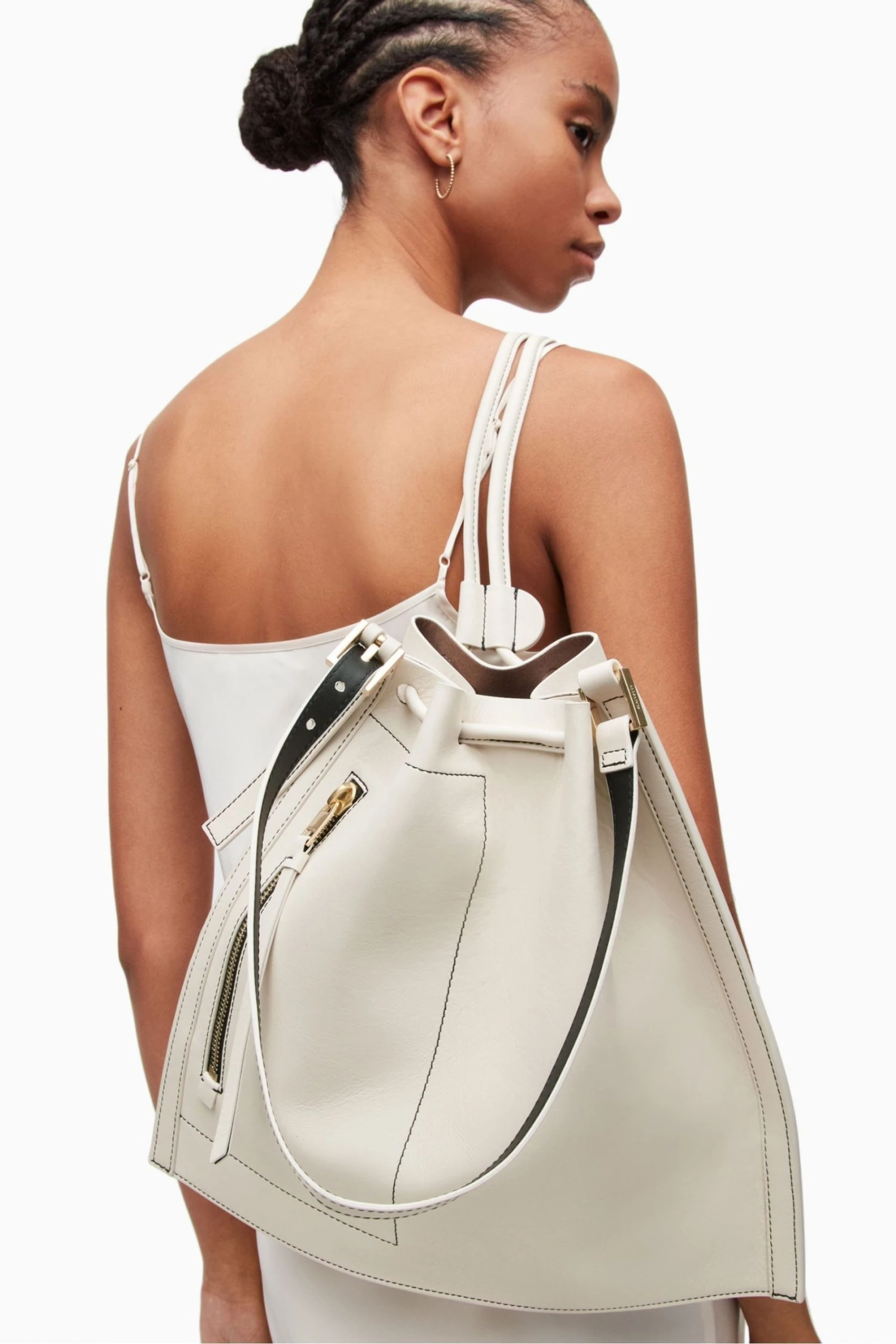 All Saints AllSaints White Alpha Contrast Backpack 5 All Saints AllSaints White Alpha Contrast Backpack - Image 3