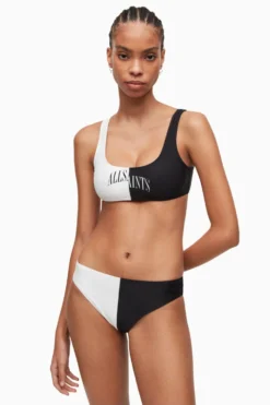 All Saints AllSaints Black Mia Split Saints Bikini
