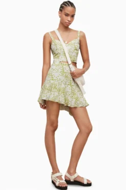 All Saints AllSaints Green Frida Amanzi Skirt