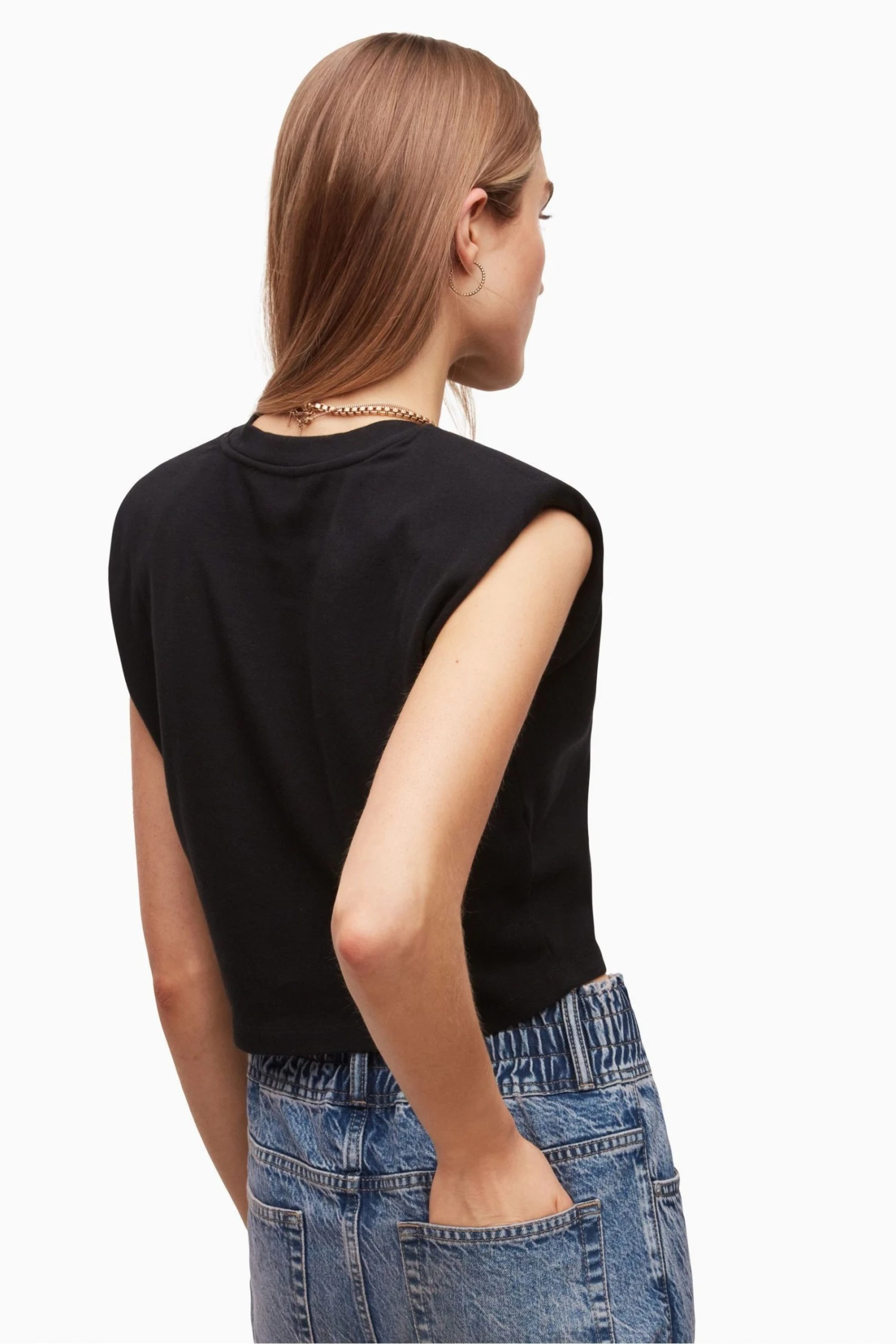 All Saints AllSaints Black Coni Crop Tank 4 All Saints AllSaints Black Coni Crop Tank - Image 2