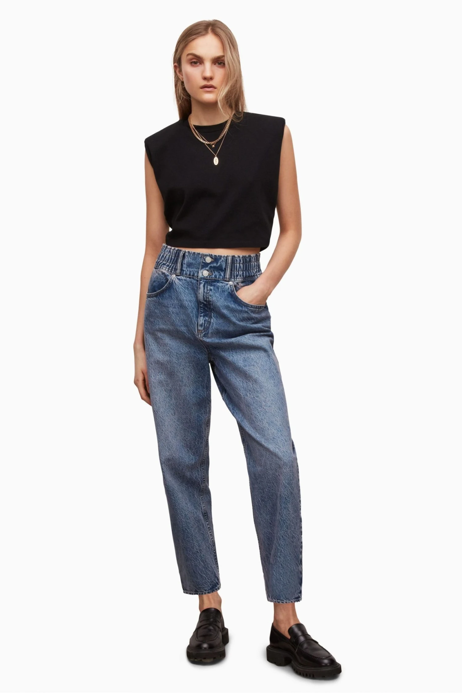 All Saints AllSaints Black Coni Crop Tank 5 All Saints AllSaints Black Coni Crop Tank - Image 3