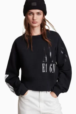 All Saints AllSaints Black Separo Eva Sweat T-Shirt