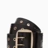 All Saints AllSaints Layla Black Eyelet Belt