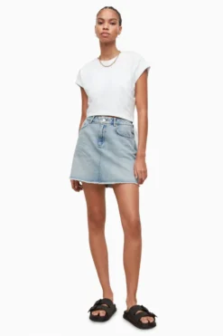 All Saints AllSaints Lana Blue Denim Mini Skirt -ALLSAINTS Sales unnamed file 4249 scaled