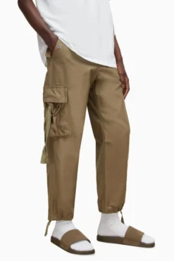 All Saints AllSaints Green Kora Straight Cropped Trousers