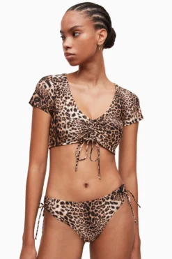 All Saints AllSaints Brown Bo Kiku Bikini Top